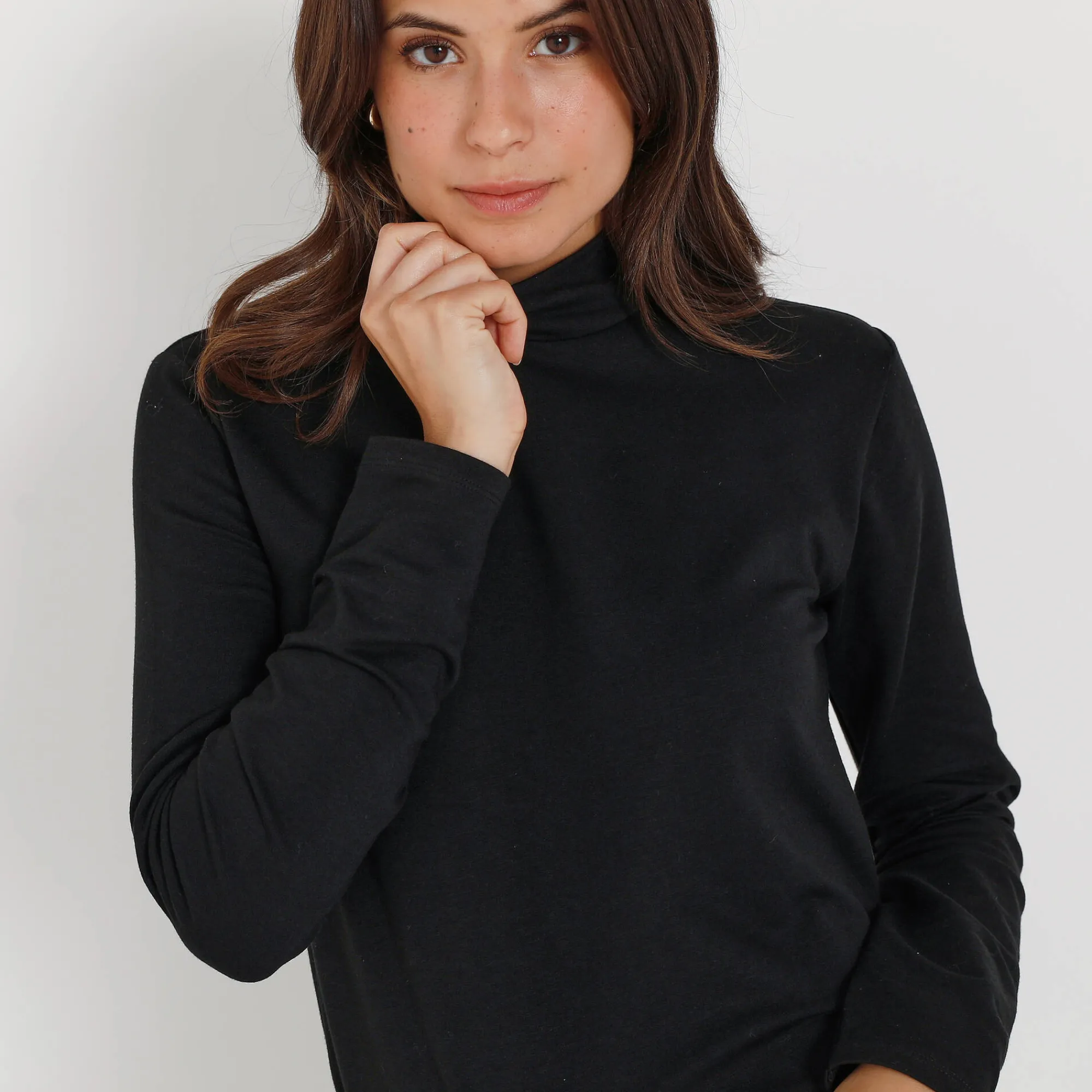 T-Shirt En Topje<Blancheporte Warm T-shirt met lange mouwen, opstaande kraag zwart