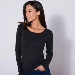 Thermisch Ondergoed<Blancheporte Warm T-shirt met lange mouwen en ronde hals zwart