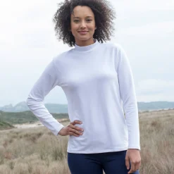 T-Shirt En Topje<Blancheporte Warm T-shirt met lange mouwen, opstaande kraag wit