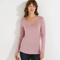 Thermisch Ondergoed<Blancheporte Warm T-shirt met lange mouwen, in wolmengeling grijsroze