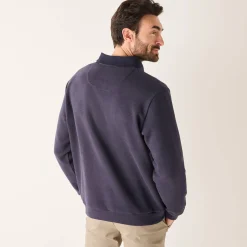 Sweater|Trui En Vest<Blancheporte Warme sweater met polokraag, borduursel op de borst, in ribtricot marine