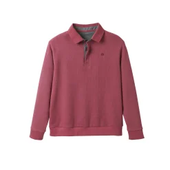 Sweater|Trui En Vest<Blancheporte Warme sweater met polokraag, borduursel op de borst, in ribtricot DONKERROZE