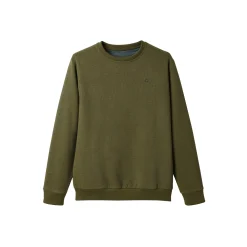 Sweater|Trui En Vest<Blancheporte Warme sweater met ronde hals, borduursel op de borst, in ribtricot lichtkaki