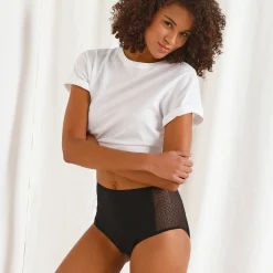 Slip En Shorty<Athena Wasbaar broekje voor urineverlies in biokatoen(**) - zwaar urineverlies zwart
