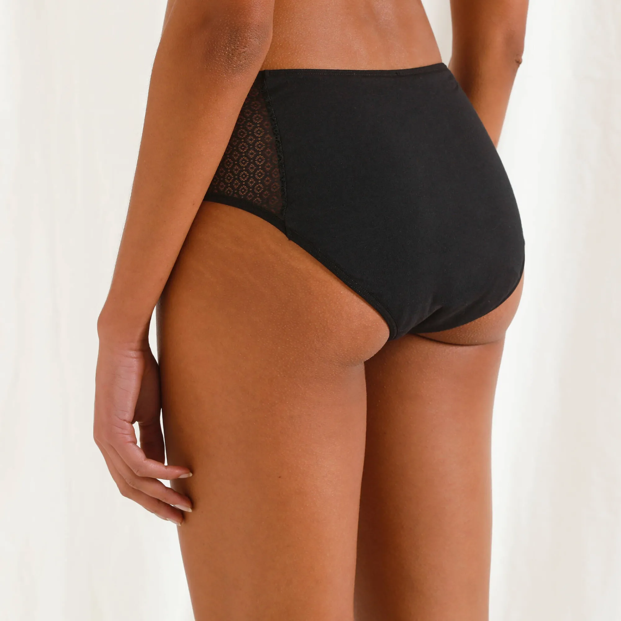 Slip En Shorty<Athena Wasbare slip voor urineverlies in biokatoen(**) - zwaar urineverlies zwart