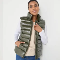 Parka En Donsjas<Blancheporte Waterafstotende metallic bodywarmer glanzend kaki