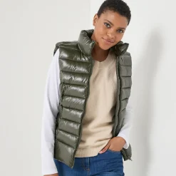 Parka En Donsjas<Blancheporte Waterafstotende metallic bodywarmer glanzend kaki