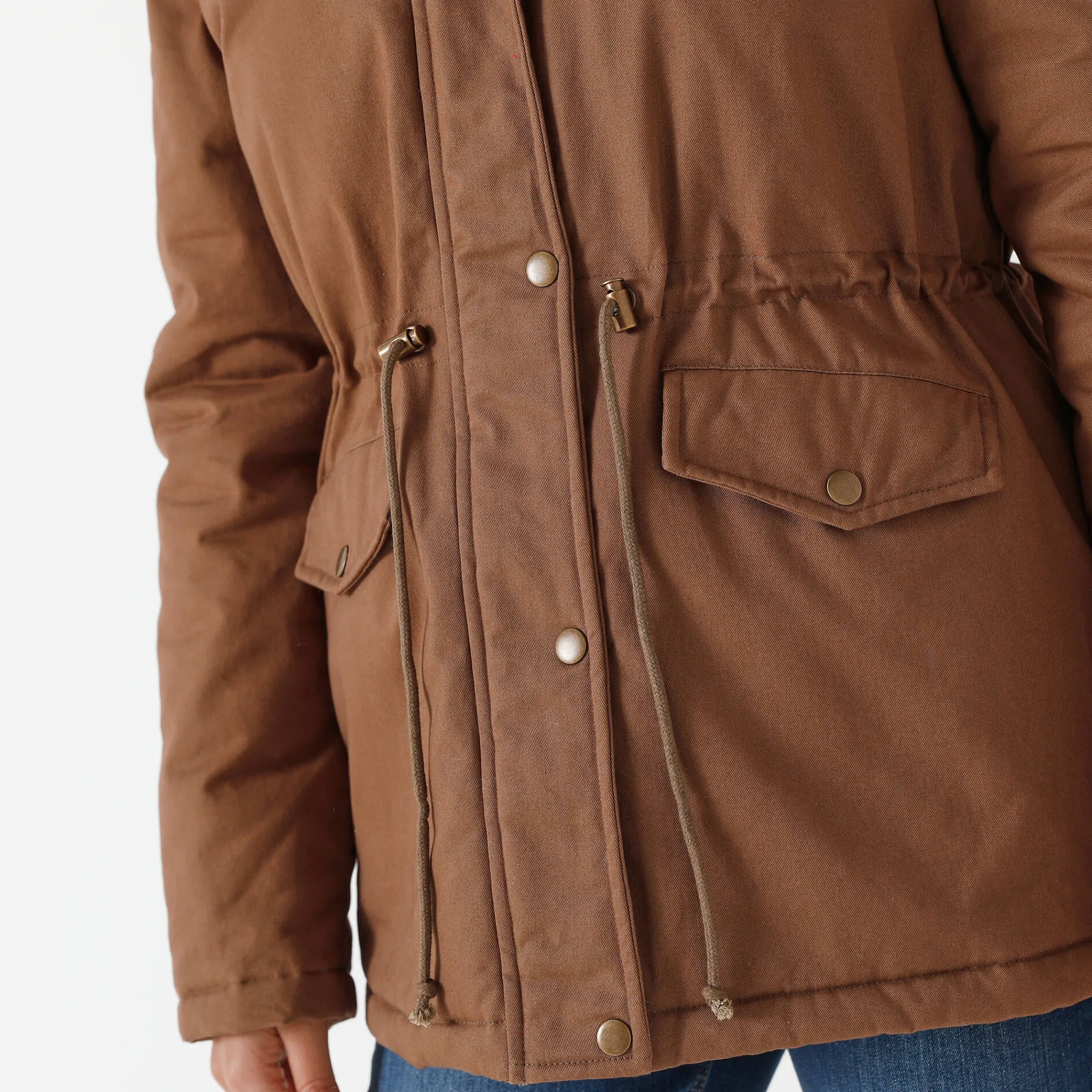 Parka En Donsjas<Blancheporte Waterafstotende parka met fleecevoering hazelnootbruin