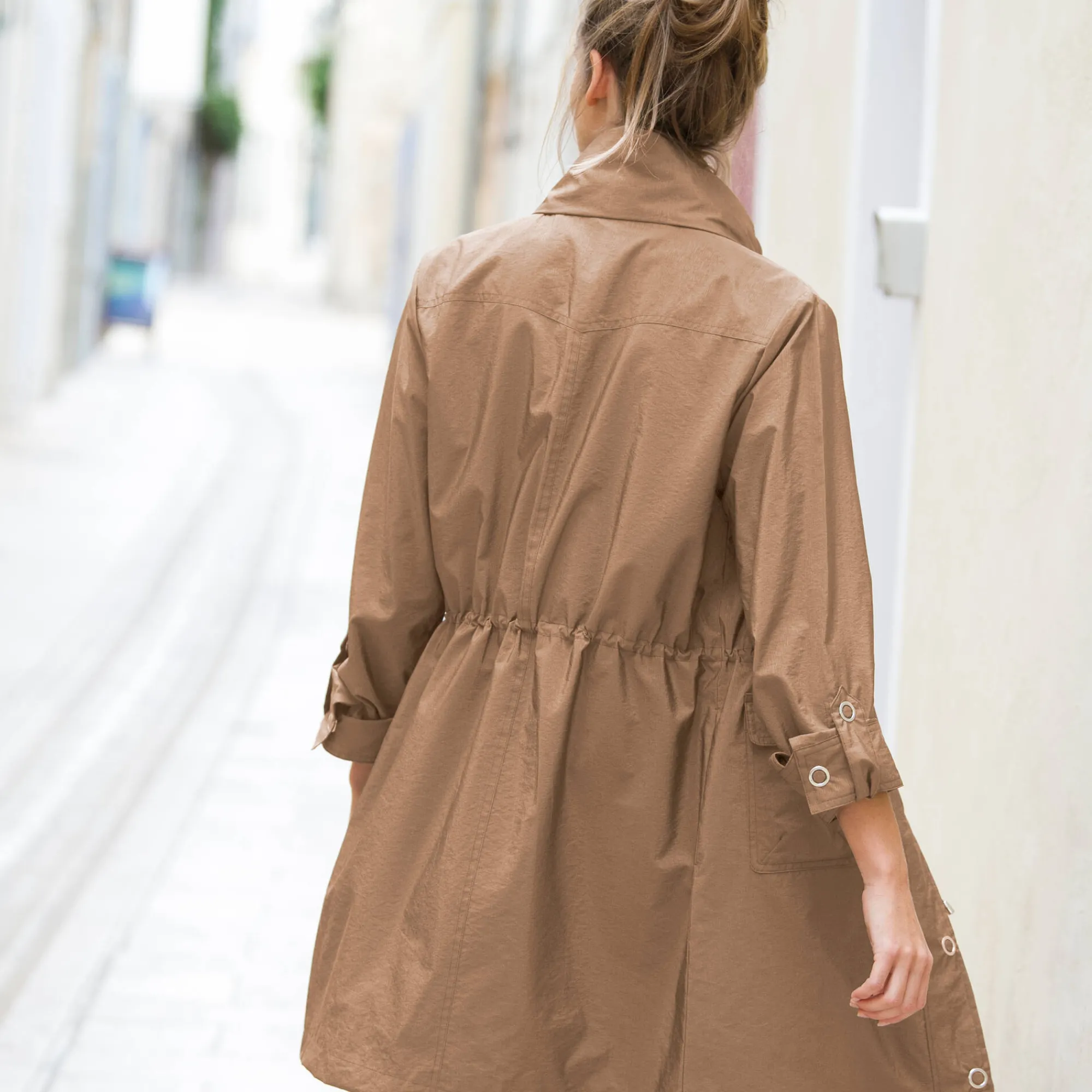 Parka En Donsjas<Blancheporte Waterafstotende parka met kap hazelnootbruin
