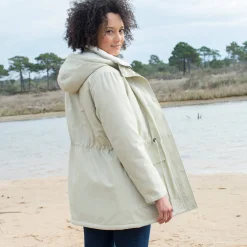 Parka En Donsjas<Blancheporte Waterafstotende parka met kap, voering van sherpafleece mastiek