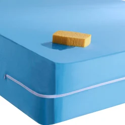 Matrasbeschermer<Blancheporte Waterafstotende, rekbare matrashoes blauw
