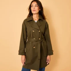 Jas En Mantel<Blancheporte Waterafstotende trenchcoat met verwijderbare ceintuur kaki