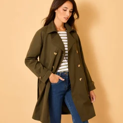 Jas En Mantel<Blancheporte Waterafstotende trenchcoat met verwijderbare ceintuur kaki