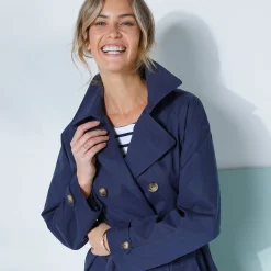 Jas En Mantel<Blancheporte Waterafstotende trenchcoat met verwijderbare ceintuur marine