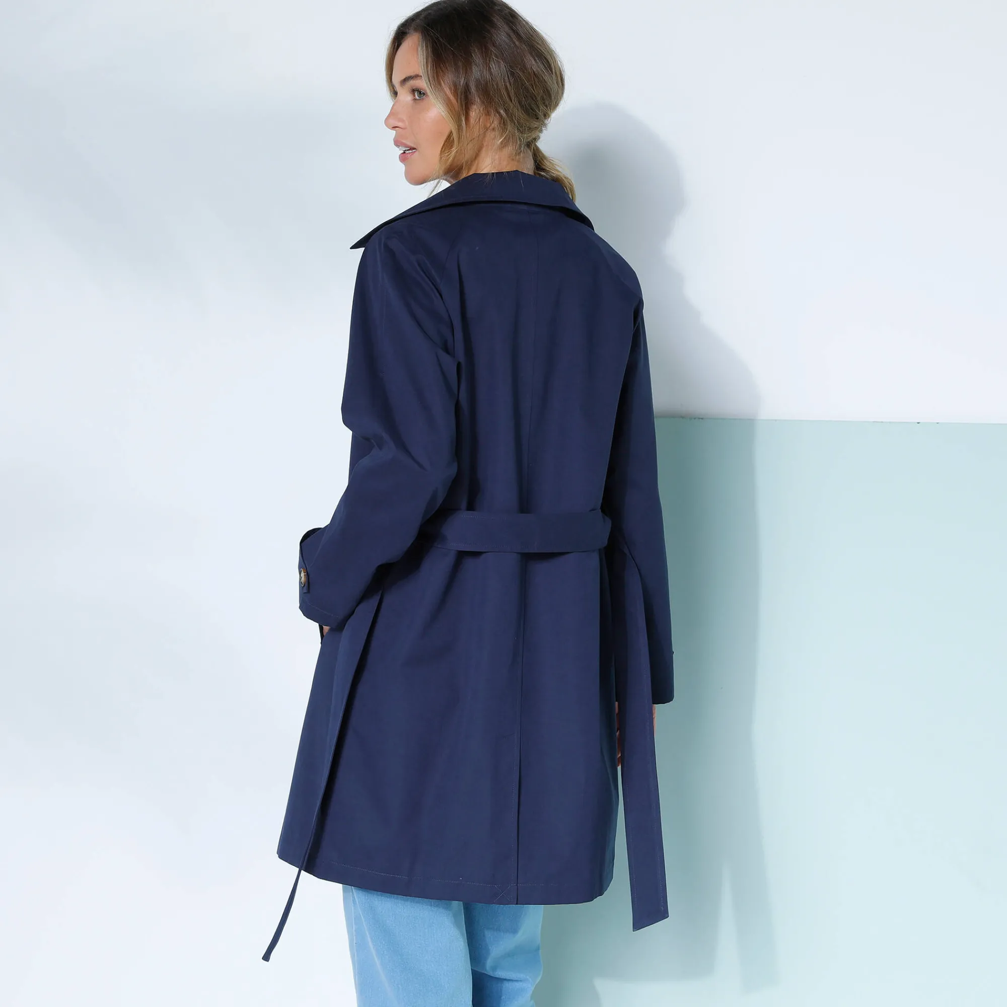 Jas En Mantel<Blancheporte Waterafstotende trenchcoat met verwijderbare ceintuur marine