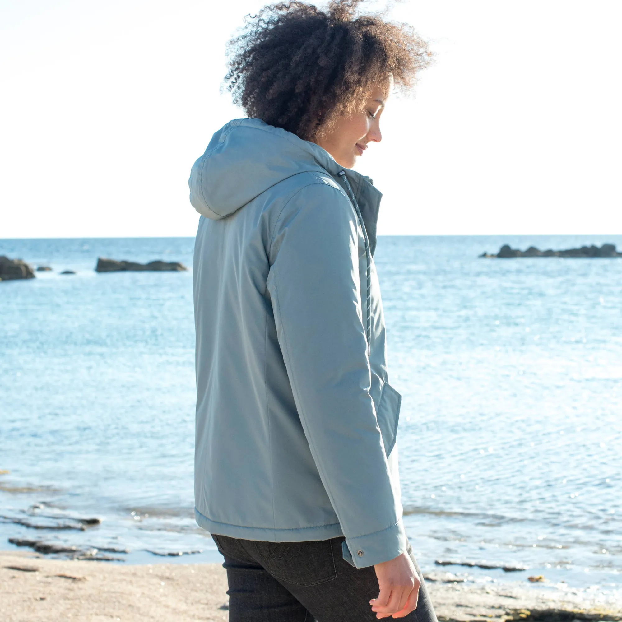 Parka En Donsjas<Blancheporte Waterdichte parka met rits en kap grijsgroen