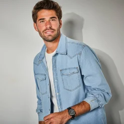 T-Shirt, Hemd En Polo<Blancheporte Western' hemd in jeans bleached