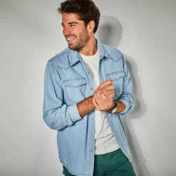 T-Shirt, Hemd En Polo<Blancheporte Western' hemd in jeans bleached