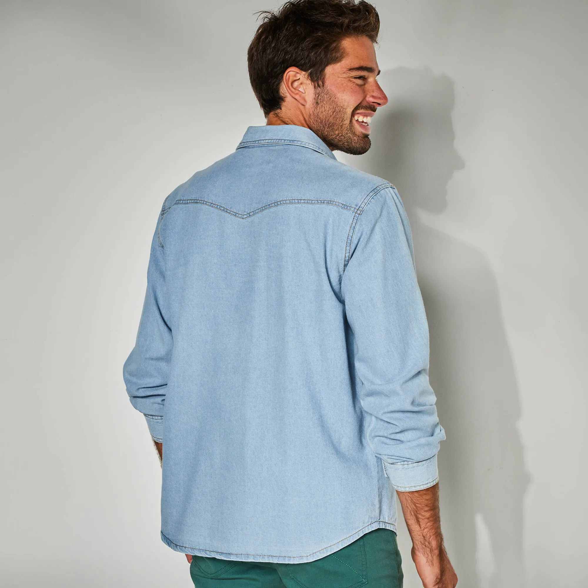 T-Shirt, Hemd En Polo<Blancheporte Western' hemd in jeans bleached