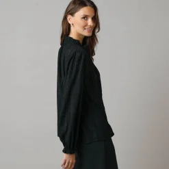 Feestoutfits Dames|Bloes En Tuniek<Lora Zellini Wijde bloes in kant zwart
