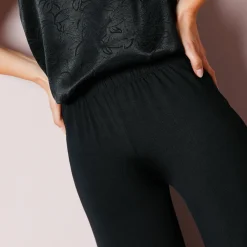 Feestoutfits Dames|Broek<Blancheporte Wijde broek in rekbaar tricot zwart