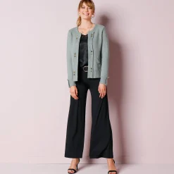 Feestoutfits Dames|Broek<Blancheporte Wijde broek in rekbaar tricot zwart