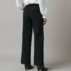 Feestoutfits Dames|Broek<Lora Zellini Wijde broek met bandplooien zwart
