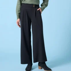 Broek<Blancheporte Wijde broek Special voor kleine lengtes, crêpe zwart