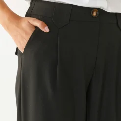Broek<Blancheporte Wijde rechte broek, effen zwart