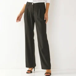 Broek<Blancheporte Wijde rechte broek, effen zwart