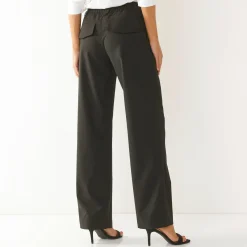 Broek<Blancheporte Wijde rechte broek, effen zwart