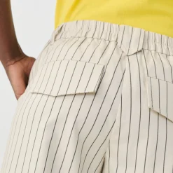 Broek<Blancheporte Wijde rechte broek, gestreept ecru / zwart