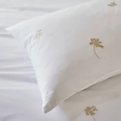 Effen Bedlinnen|Kussensloop<Blancheporte bedlinnen met geborduurde bloemen Colombine® wit