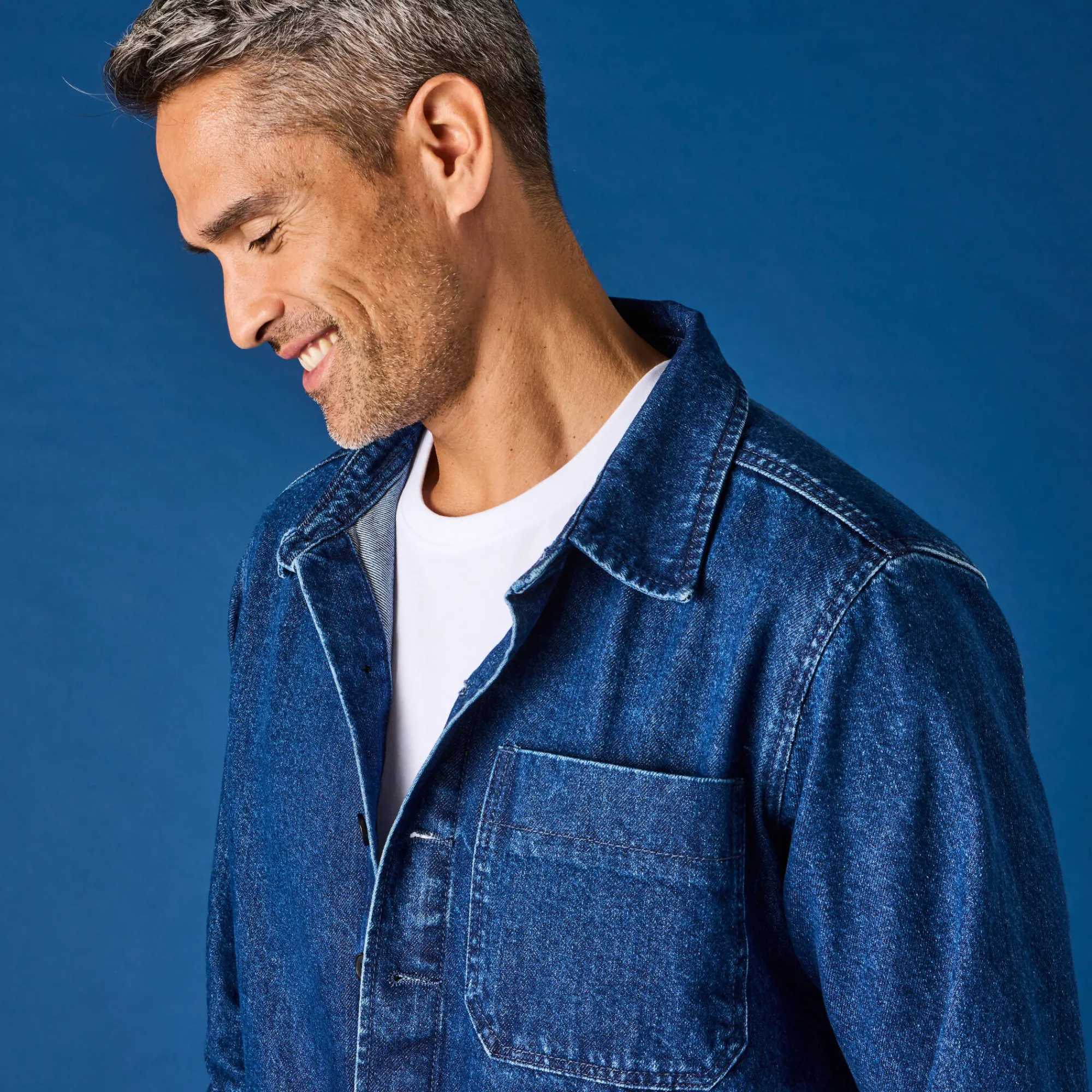 Mantel En Jas<Blancheporte Worker jasje met knoopsluiting en 3 zakken, jeans stone