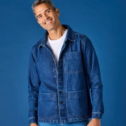 Mantel En Jas<Blancheporte Worker jasje met knoopsluiting en 3 zakken, jeans stone