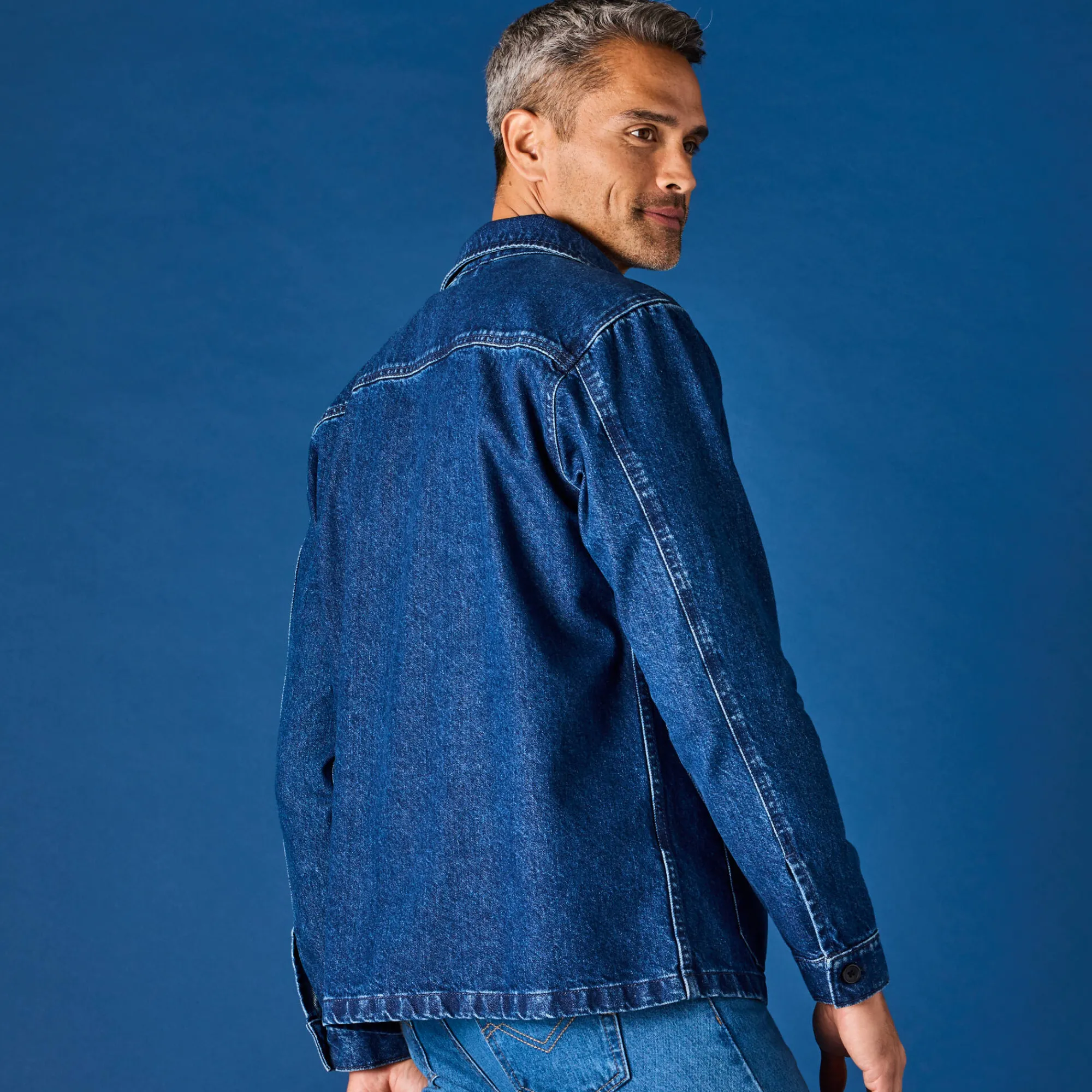 Mantel En Jas<Blancheporte Worker jasje met knoopsluiting en 3 zakken, jeans stone