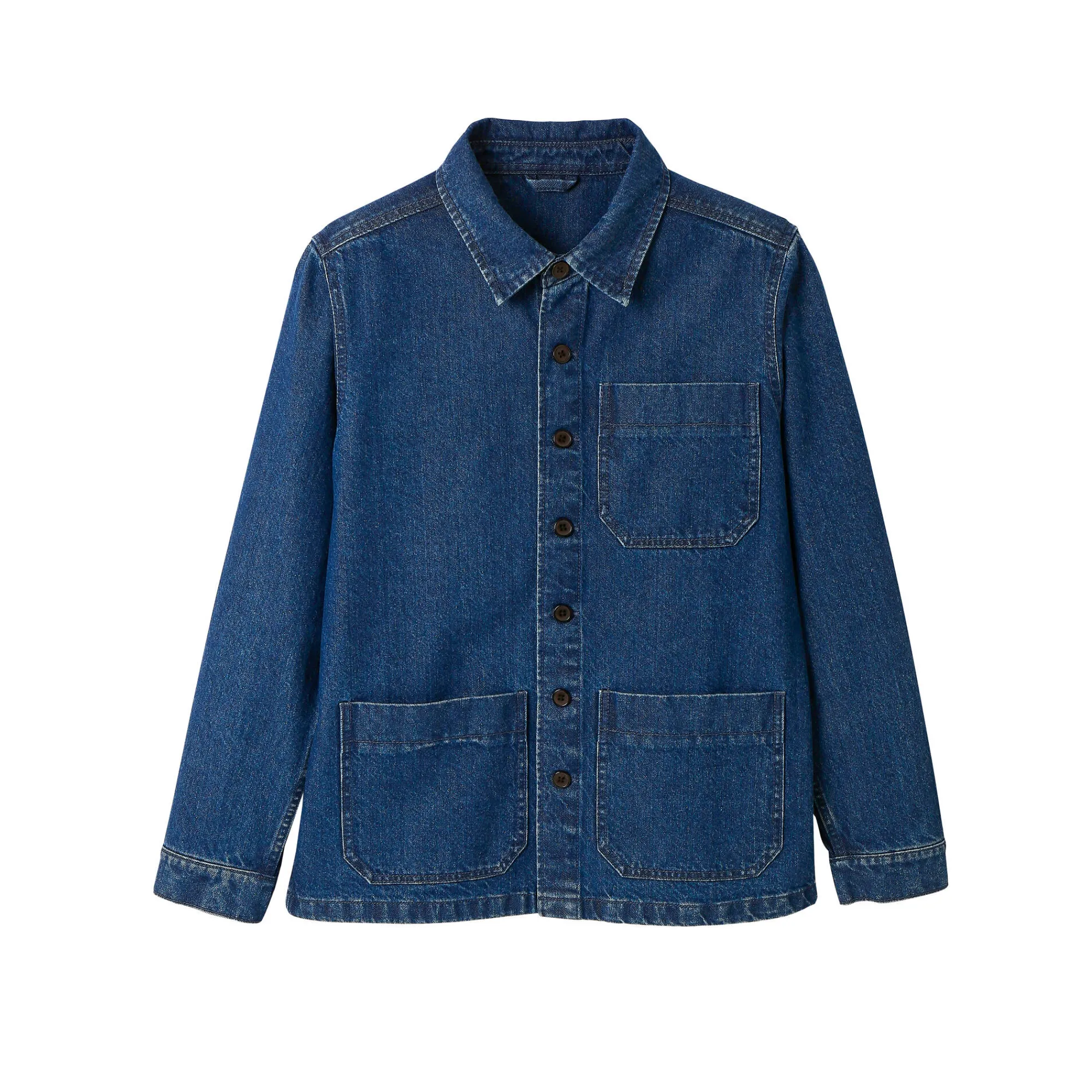 Mantel En Jas<Blancheporte Worker jasje met knoopsluiting en 3 zakken, jeans stone