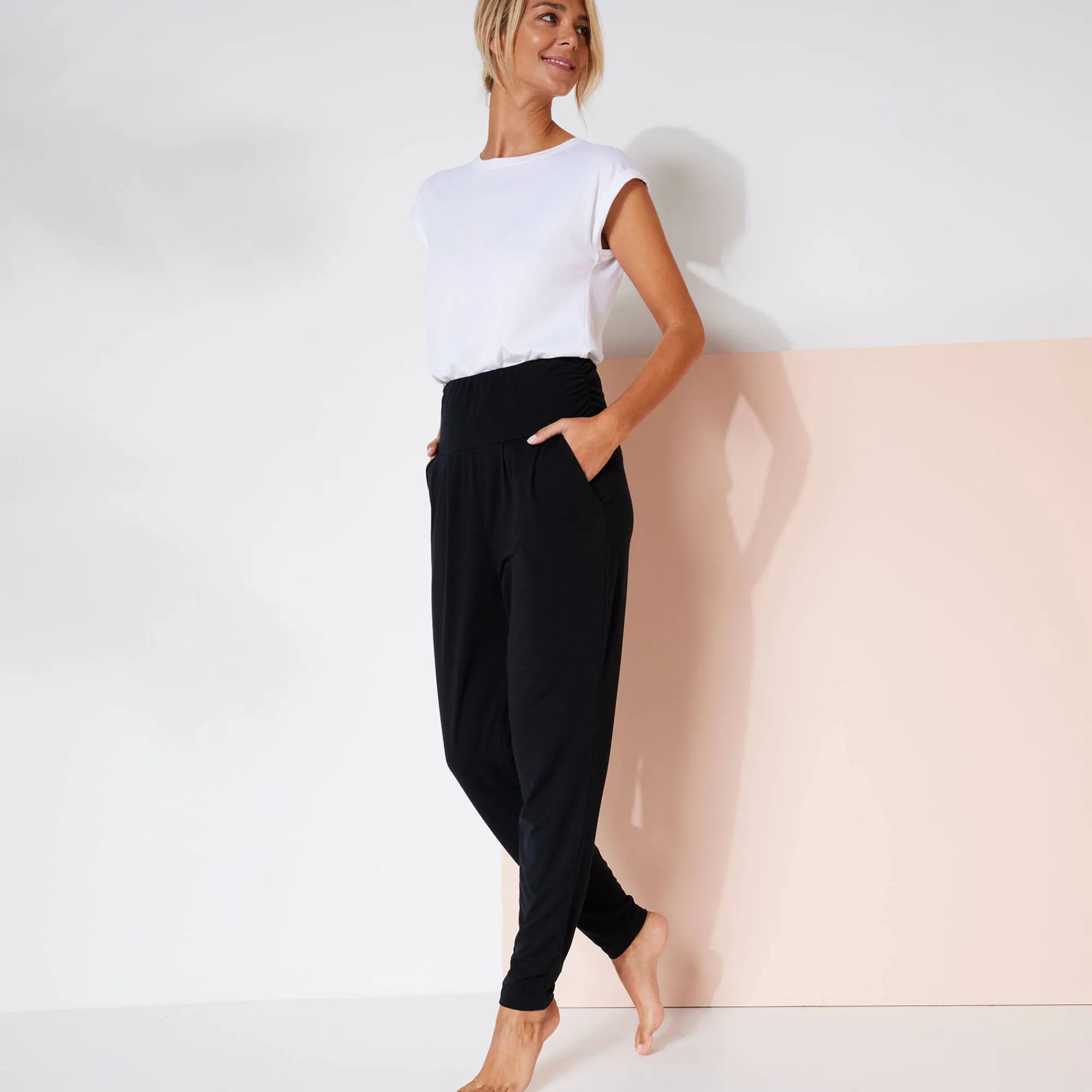Broek<Blancheporte Yogabroek in tricot met comfortabel model zwart