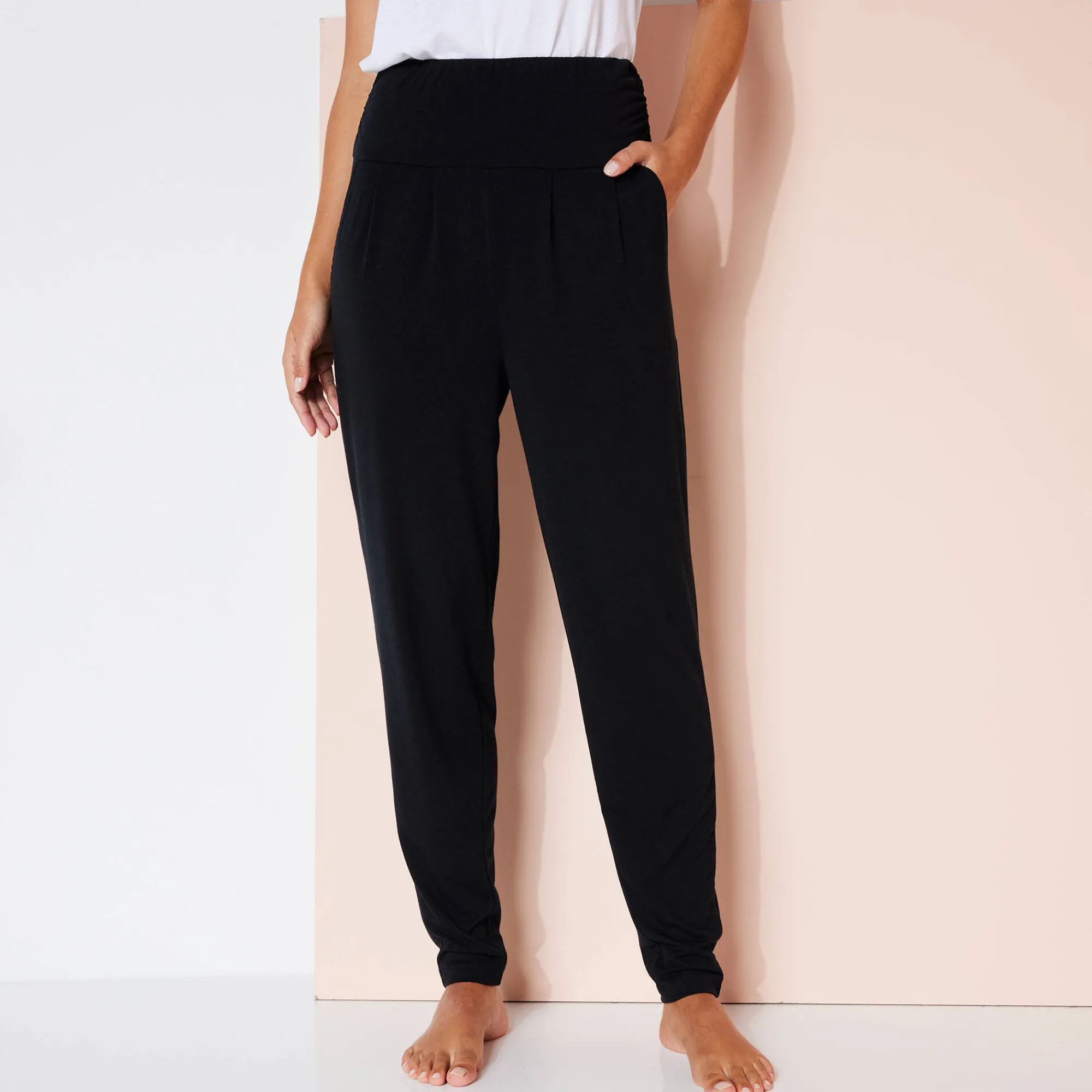 Broek<Blancheporte Yogabroek in tricot met comfortabel model zwart