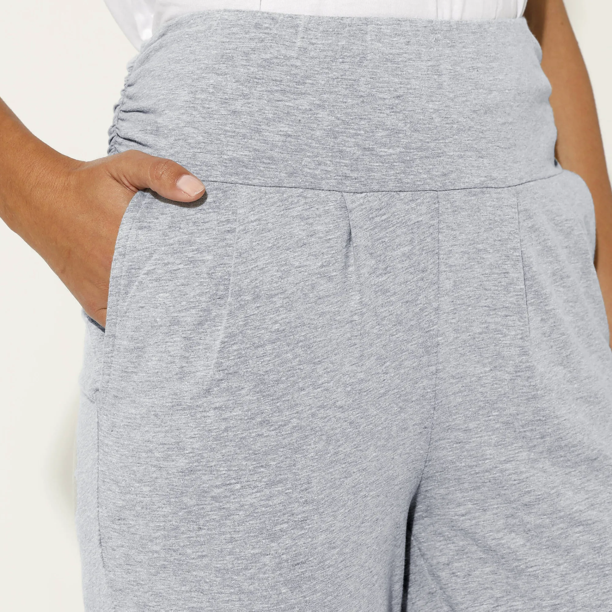 Broek<Blancheporte Yogabroek in tricot met comfortabel model chiné grijs